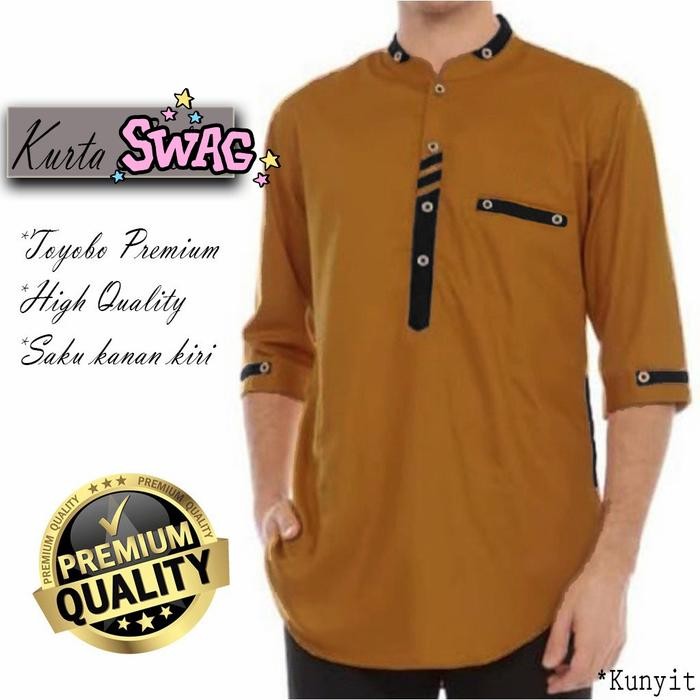 

Terlaris Baju Kurta Hafia Koko Pria Lengan 3/4 Warna Kuning Mustard Kunyit