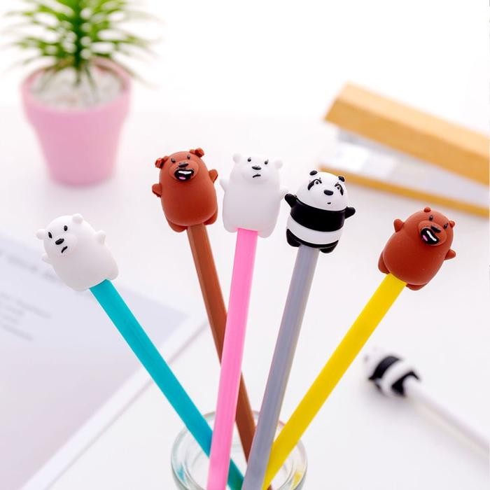 

BISA COD S5611 Pena Pulpen Gel Karakter Bare Bear / Alat Tulis Sekolah Kantor ATK / Pena Motif