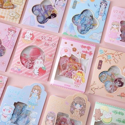 

GFY1 SET ISI 45 PCS STICKER AESTHETIC BERBAGAI MACAM MOTIF LUCU IMUT ATK