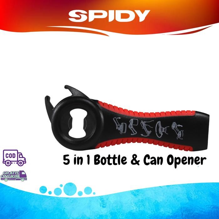 

SPIDY Alat Pembuka Botol Minuman dan Kaleng Makanan 5 in 1
