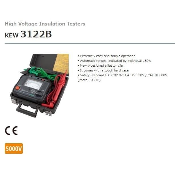 ORI KYORITSU 3122A 3122B ANALOG HIGH VOLTAGE INSULATION TESTER MEGGER GRATIS ONGKIR