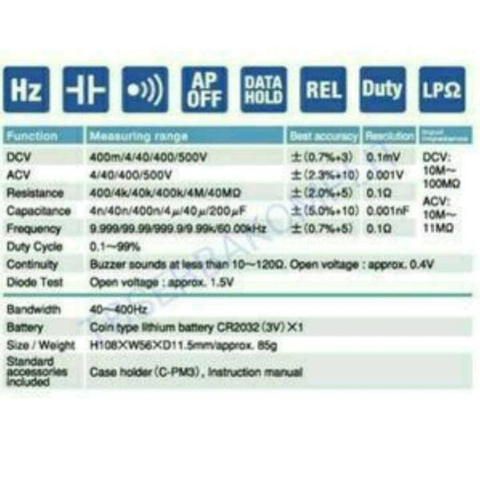 SANWA PM3 DIGITAL ALAT MULTIMETER MULTITESTER MULTI TESTER METER PM 3 KUALITAS TERBAIK