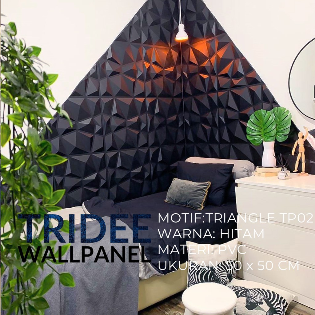 [SIAP KIRIM] TRIDEE WALLPANEL TRIANGLE DIAMOND WALLPAPER DINDING DEKORASI WALL PANEL 3D DINDING PVC
