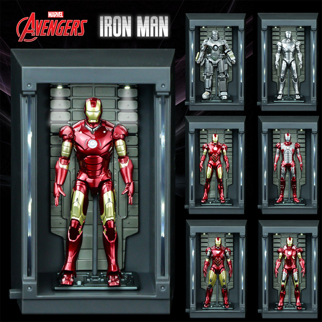 Zd Toys Iron Man Mk1 Mk2 Mk3 Mk4 Mk5 Mk6 Mk7 Model Glowing Gnaku Set 7Style 4In Action Figures