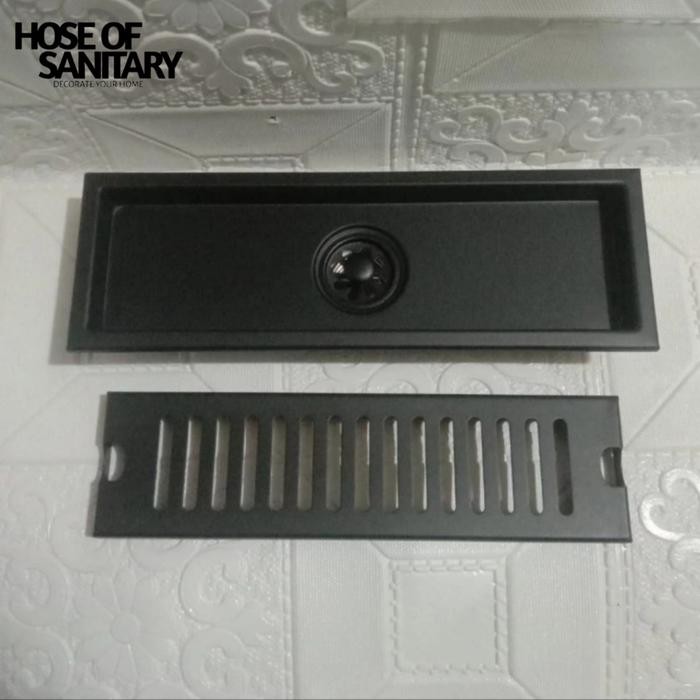Promo Floor Drain Kotak Hitam Garis Stainless / Floor Drain Panjang Hitam