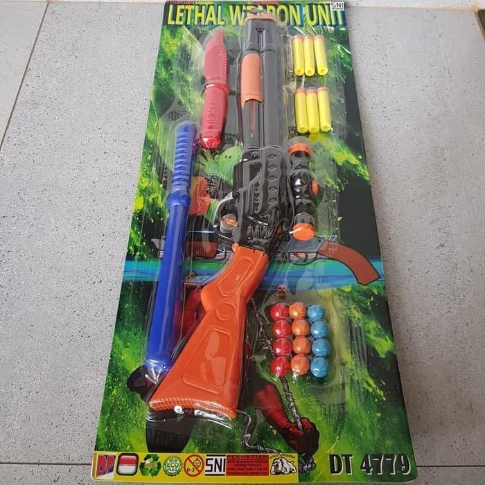 ASLI MAINAN TEMBAKAN PISTOL LETHAL WEAPON UNII TERMURAH PELURU NERF MURAH