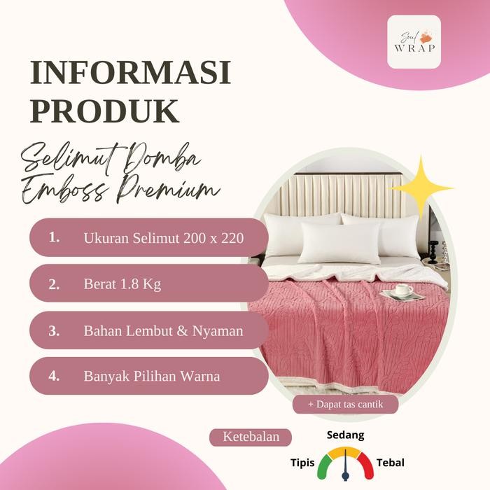 [SELIMUT DOMBA BULU EMBOSS] - SELIMUT BULU DOMBA EMBOSS 200 X 220(PREMIUM QUALITY)