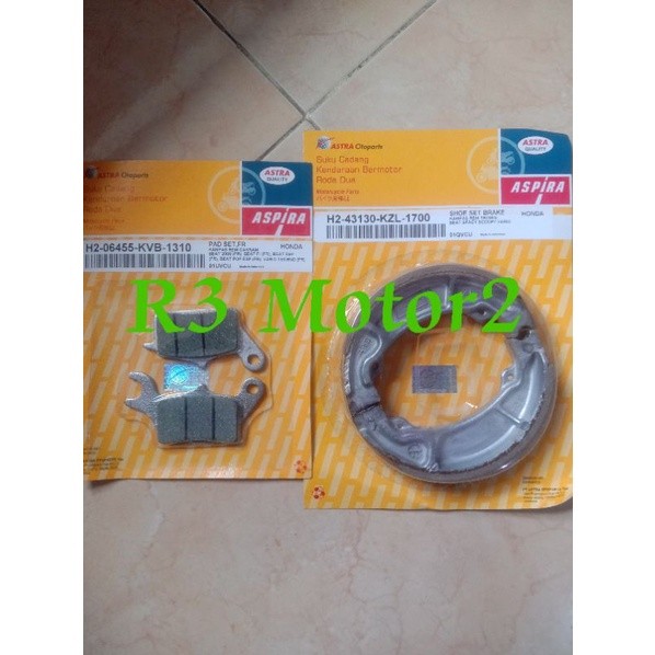 paket kampas rem aspira depan belakang untuk motor beat,Vario,Vario 125