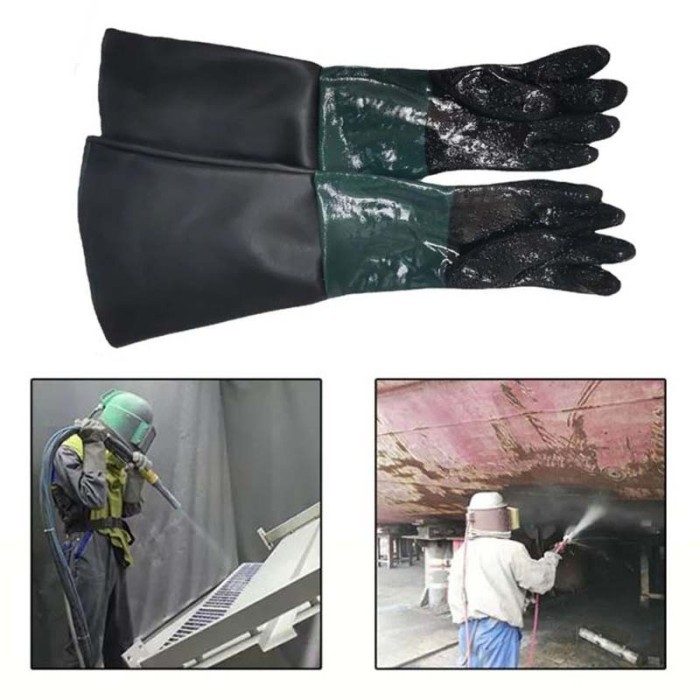NEW ` 1 PAIR SANDBLASTING TANGAN KARET SARUNG TANGAN BLASTING 65CM GLOVES SANDBLASTING SARUNG TANGAN