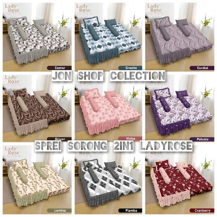 LADY ROSE_ Sprei sorong 2in1 ladyrose ukuran 120x200 tinggi 30cm