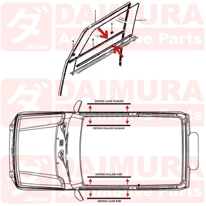 Karet Pelipit List Lis Kaca Weather strip Taft GT F70 Feroza Rocky Hiline Megatop