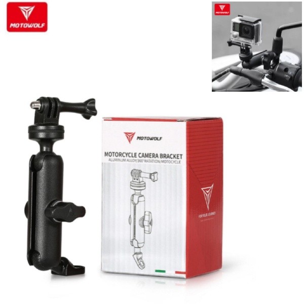 Breket Gopro Action Cam Holder Kamera Motor Camera 360 Motowolf Spion