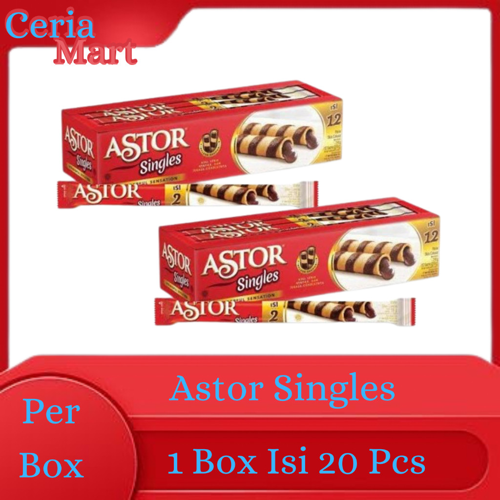 

Konter Makanan Astor Chocolate Singlles 1 Box Isi 20 Pcs Food Snack
