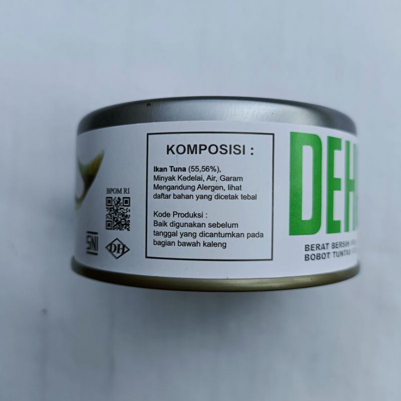 

Konter Makanan Deho Tuna Kemasan Kaleng 185Gram/ Umpan Pancing Deho