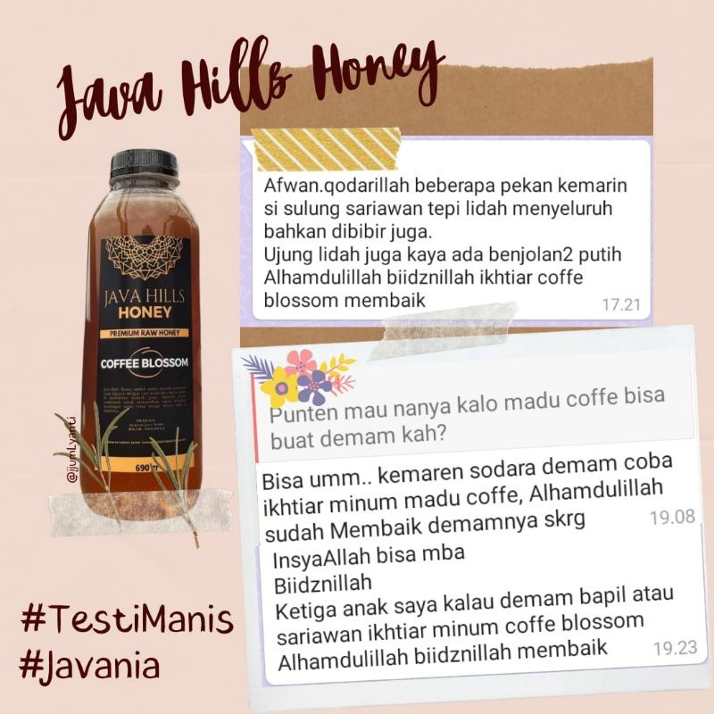 

Sensasi Lezat Madu Asli - Madu Premium - Madu 100% Murni Java Hills Honey Raw Honey 1000Gr