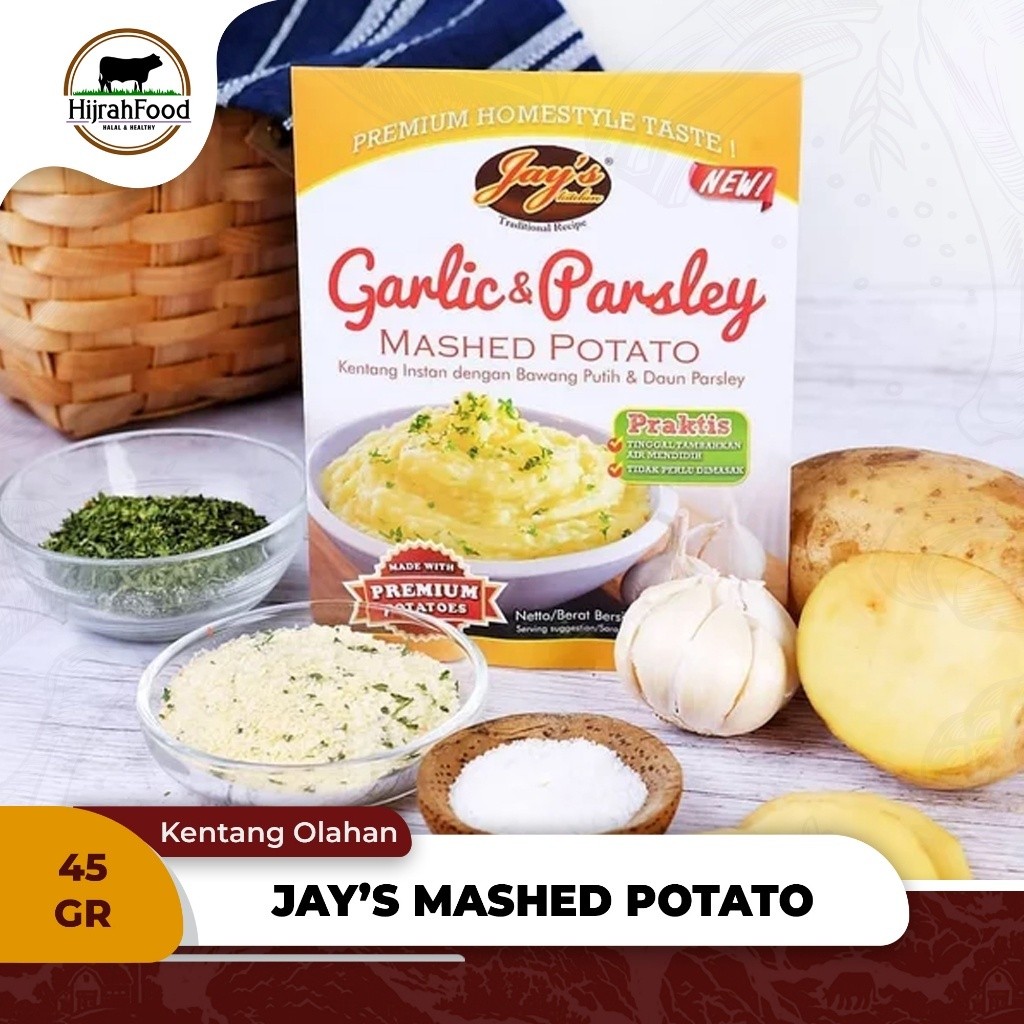 

Sensasi Lezat Jay'S Mashed Potato Garlic & Parsley / Kentang Tumbuk (Qty. 45 Gr)