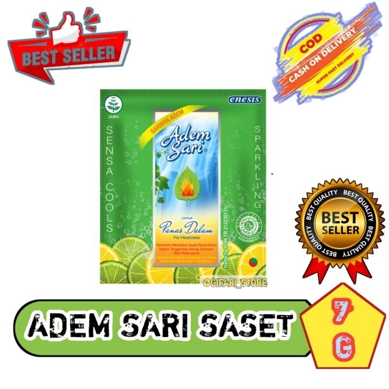 

Konter Makanan Adem Sari 7G Kemasan Saset 24 Pcs