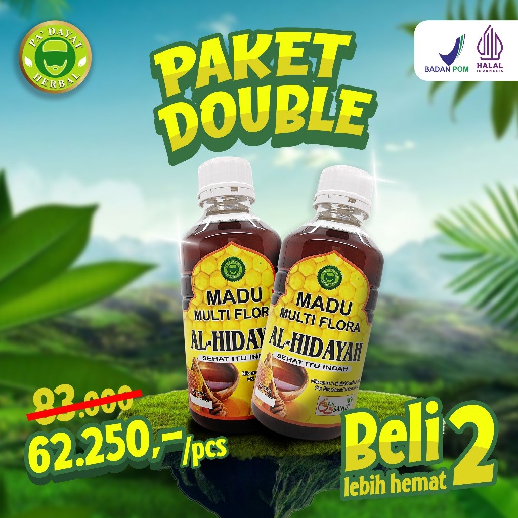 

Sensasi Lezat [Paket Double] Isi 2 Madu Murni Multiflora/Madu Hutan Asli /Madu Al Hidayah / Madu