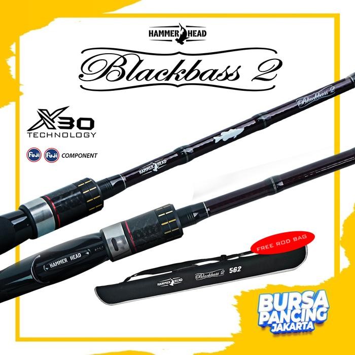 SALE  [GRATIS SARUNG TANGAN ANTI UV] HAMMERHEAD JORAN PANCING SPINNING BLACK BASS II 562 - 602