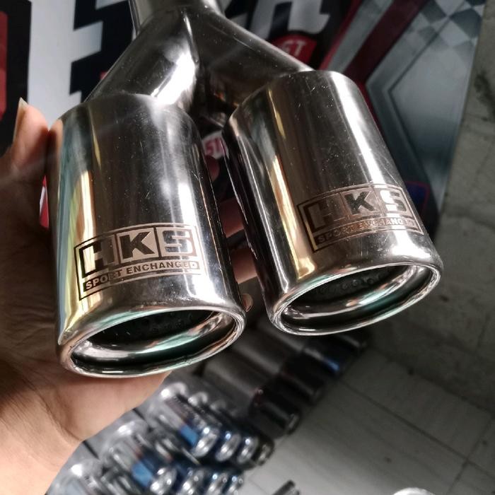Knalpot Mobil Racing Hks Cabang Dua Suara Bass Untuk Semua Jenis Mobil Full Stenlis Kendaraan Mesin