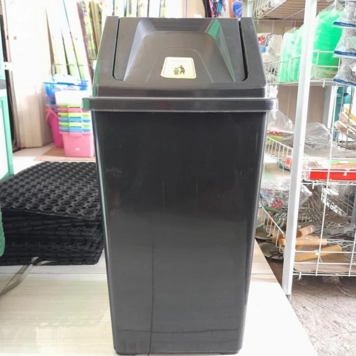 Tempat Sampah 42 Liter / Tong Sampah Plastik Tutup Goyang - Hitam