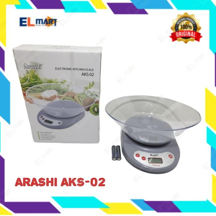Timbangan Kue Dapur Digital ARASHI AKS02 wadah oval lebar AKS02 5kg