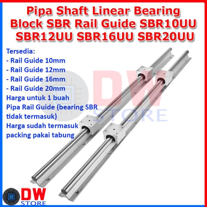 Pipa Shaft Rail Guide SBR Linear Bearing Block SBR10 SBR12 SBR16 SBR20