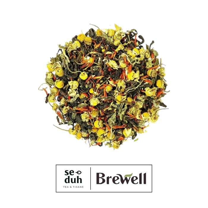 

SUNSET BREEZE Tea Blend / Chamomile Mint Safflower Green Tea - 15 gram PREMIUM