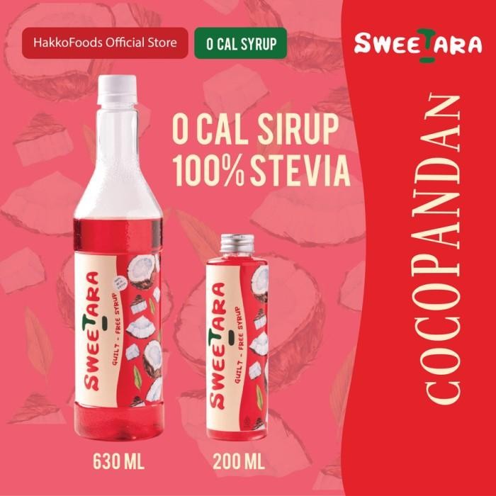 

Sweetara Sirup Cocopandan Sirup Stevia Zero Calorie 200 ml / 630 ml by Hakkofoods PREMIUM