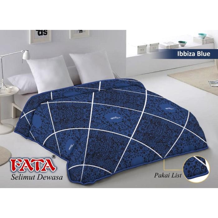 Selimut Bulu Dewasa Fata Halus Lembut ukuran 200x 220 motif IBIZA Blue