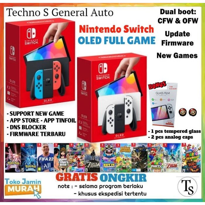 Nintendo Switch OLED Console Switch Oled NEON Red Blue White Full Game