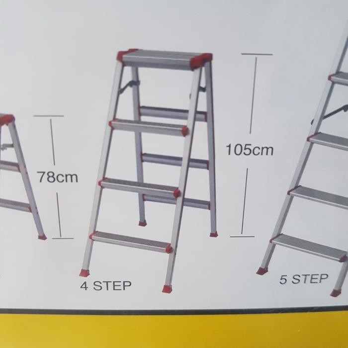 Original.. Krisbow Tangga Aluminium Lipat 4 Step 150 Kg
