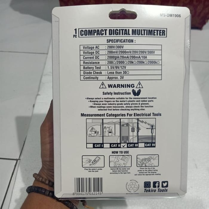 MULTI TESTER DIGITAL TEKIRO - COMPACT DIGITAL MULTI TESTER TEKIRO ORI GRATIS ONGKIR
