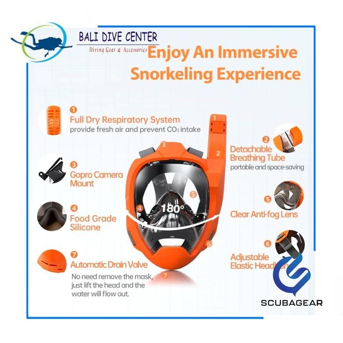 SCUBAGEAR Mask full Face Adult - Mask Snorkeling