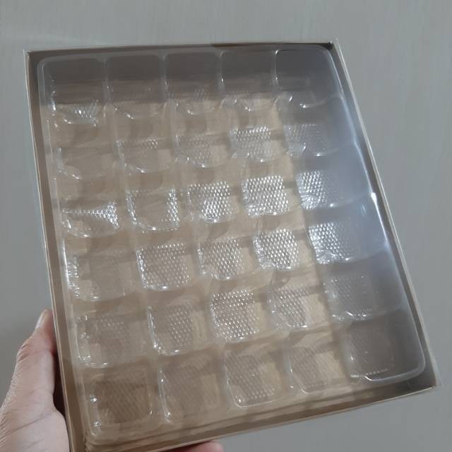 (Allthebest) Gold Tutup Transparan/dus kue/ dus nastar/ dus lapis mini/ dus mochi