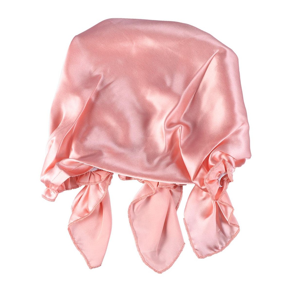 Silk Hair Cap For Sleeping Quick Dry Fast Drying Shower Towels Pink Moisture Absorbing Long Hair
