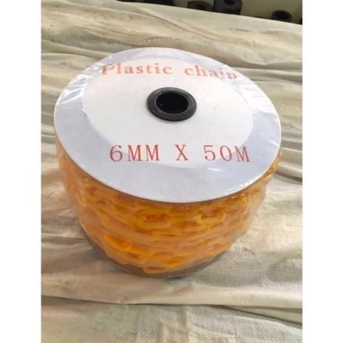 

RANTAI PLASTIK CHAIN 6MM X 50 METER WARNA KUNING
