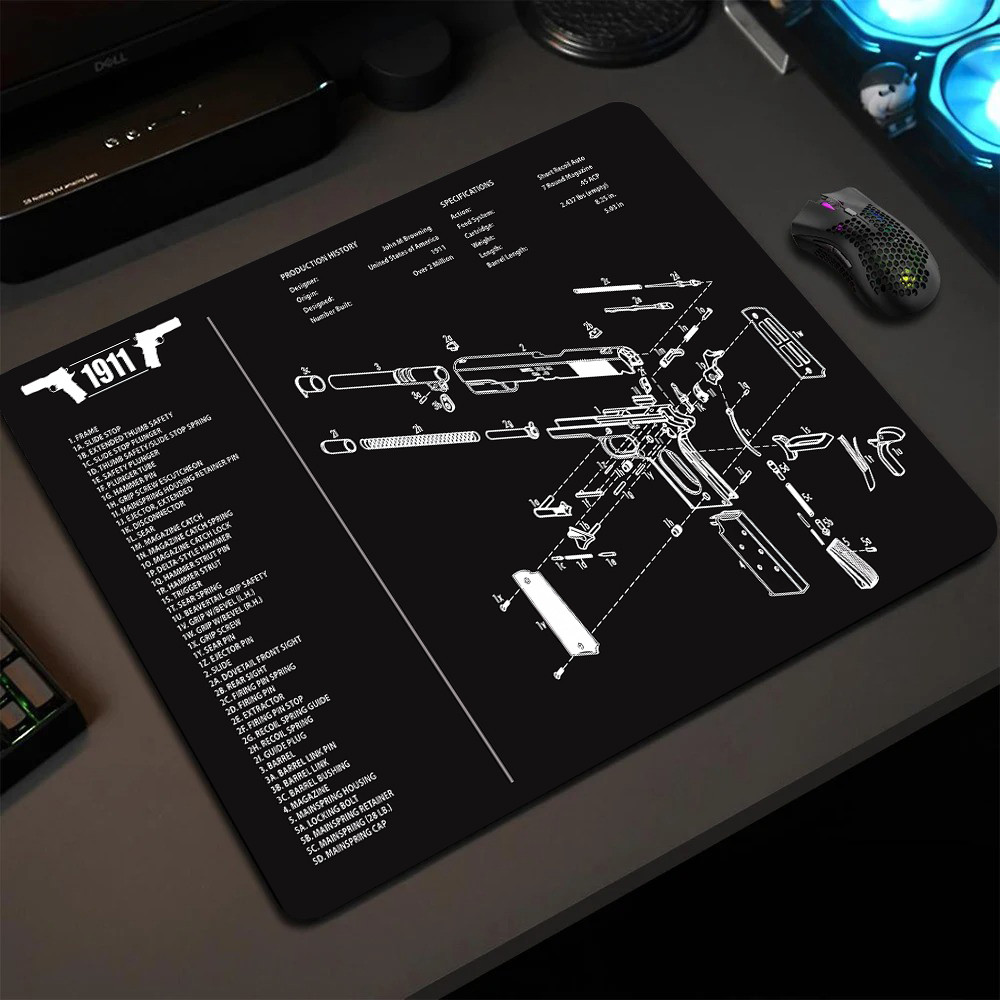 Tactical M1911 Pistol Sig Sauer P26 Beretta 92 Gun Cleaning Mat Parts Diagram Instructions Rubber