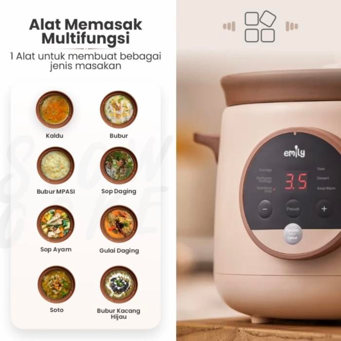 Emily Slow Cooker 1,5 Liter Gratisongkir