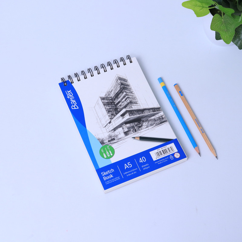

[BMS Tangerang] Bantex Buku Gambar Sketsa A5 / Sketchbook Spiral A5 160gr 40 Lembar BK1003