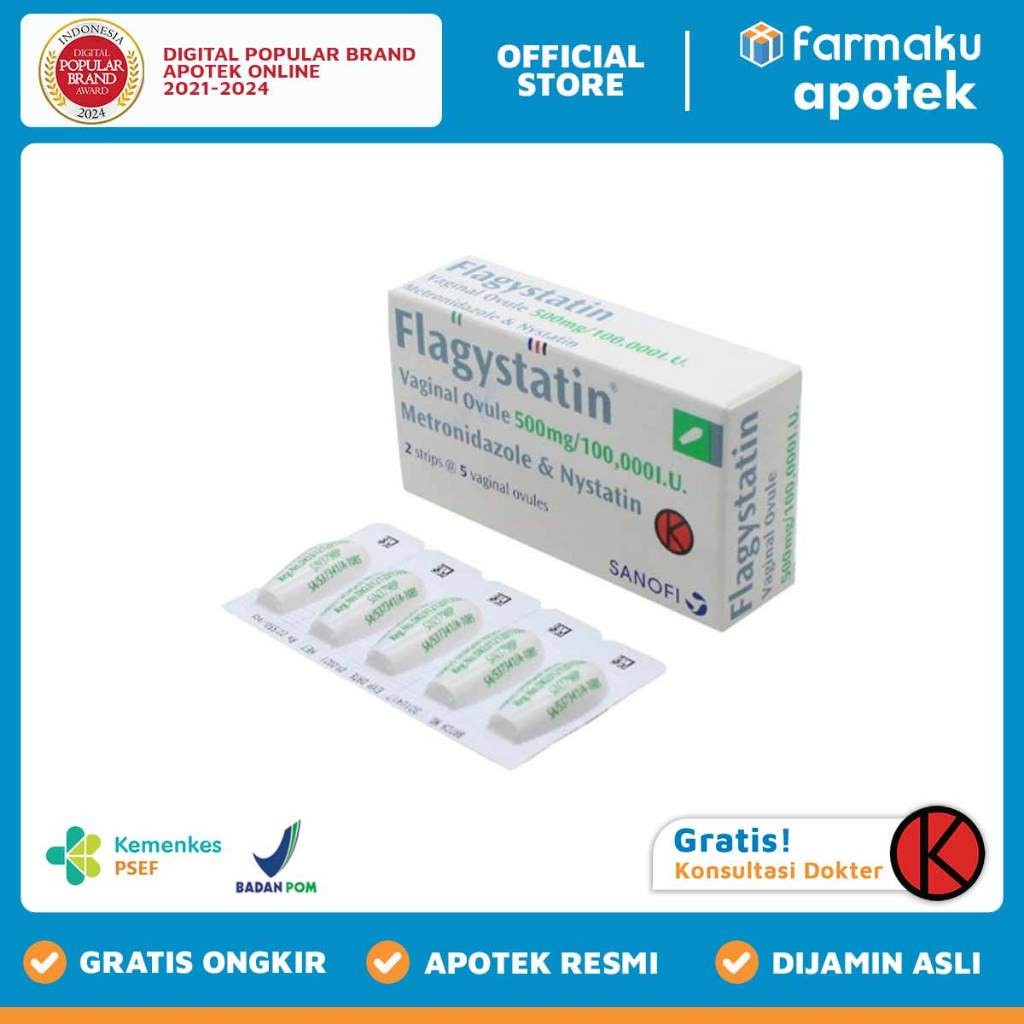 Flagystatin Vaginal Ovula Blister 1 ovula
  - KGS