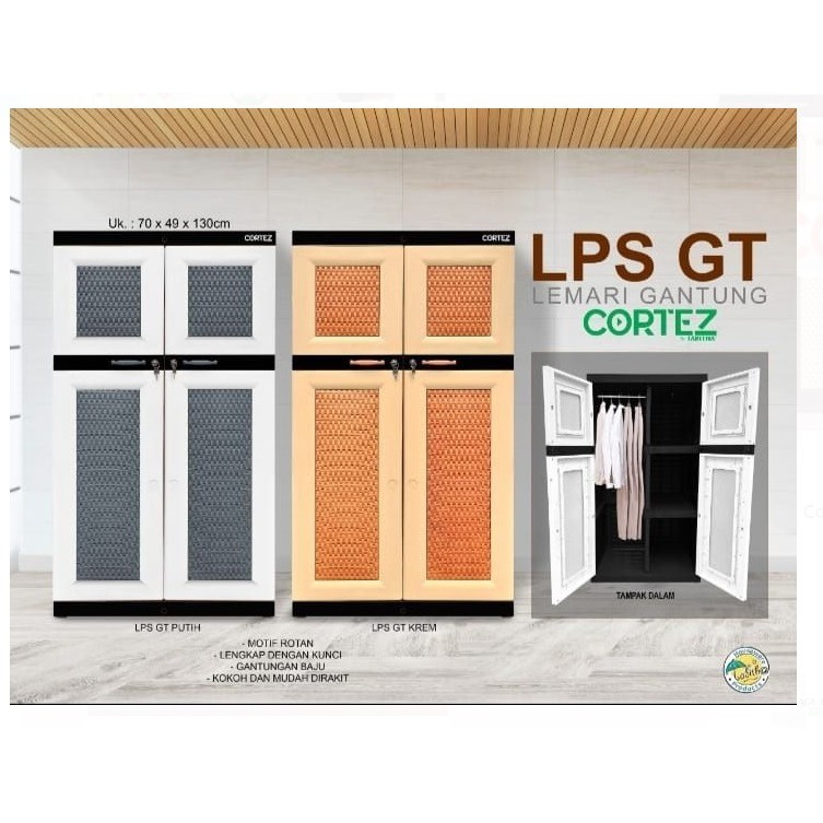 LEMARI PAKAIAN PLASTIK CORTEZ GANTUNG KUNCI LPS GT ORIGINAL LEMARI PLASTIK CORTEZ