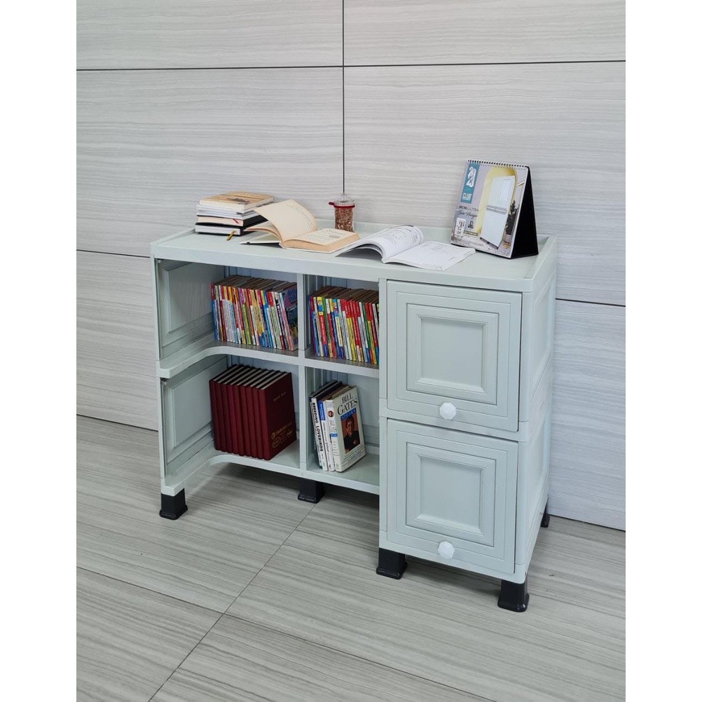 MEJA KERJA PLASTIK MEJA BELAJAR ANAK / RAK BUKU SERBAGUNA MINIMALIS /  MEJA SOHO