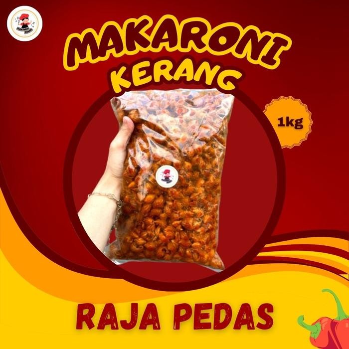 

1KG - Makroni kerang pedas cikruh /keripik kerang pedas renyah Kripik Snack Food Cemilan