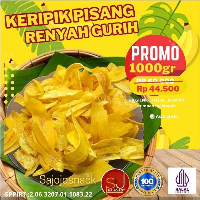 

1kg KERIPIK PISANG RENYAH GURIH BISA BAYAR DI RUMAH food snacks Snack Cemilan Snack Kering Crispy