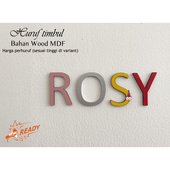 Stok Baru Huruf Timbul Kayu Alfabet TINGGI 20cm Wood Alphabet Kayu