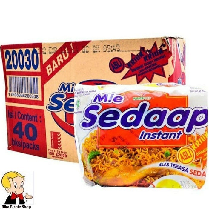 

MIE SEDAP MIE GORENG INSTAN 40 PCS X 91 GR (1 DUS) HALAL