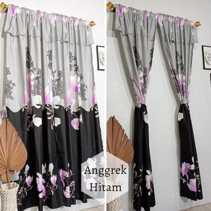 (Allthebest) PAKET 6 PCS Gorden serut pintu dan jendela Ukuran 80x200 cm Kain Penutup dan Pemanis