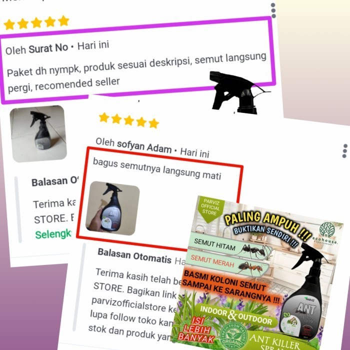 (Allthebest) ANTI SEMUT MOBIL RUMAH RACUN PENGUSIR SEMUT ALAMI SPRAY PARVIZ