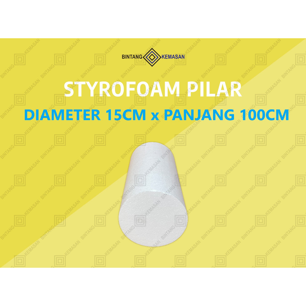 Styrofoam Pilar/Bulat/Tabung Diameter 15cm/Styrofoam Dekorasi/Pilar Gabus